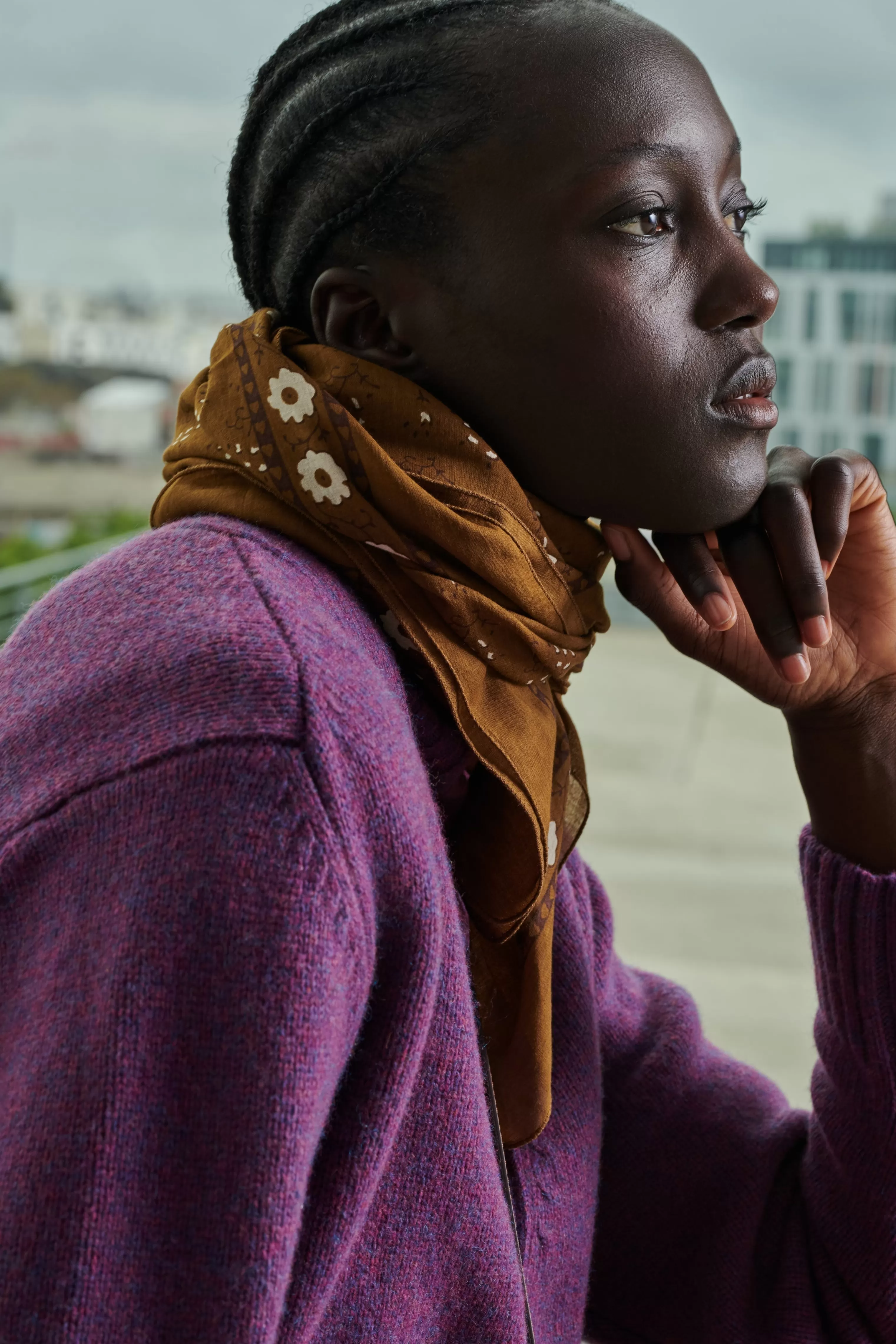 Soeur -FOULARD CLASSIQUE Marron/Ecru